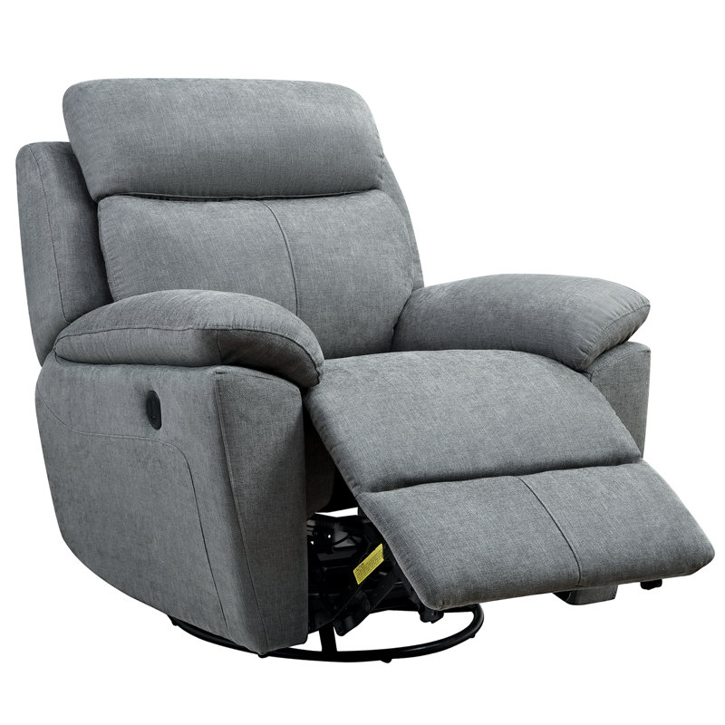 Classic Oversized Electric Power Recliner Chair, ,Equipped With USB Charging Connector With Overstuffed Cushion And Back, Soft Fabric Adults Single Recliner Sofa For Living Room