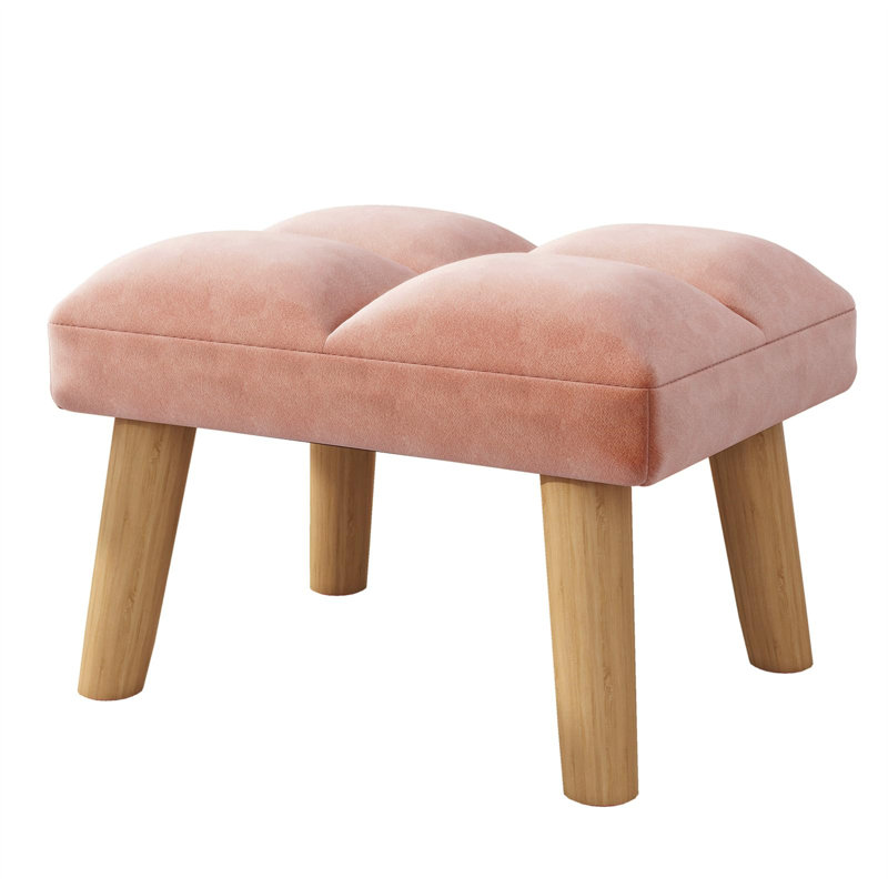 40cm Wide Footstool Ottoman, Pink