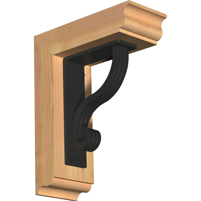Support traditionnel Ashford, H 12 po x P 9 1/2 po, Cèdre rouge de l'Ouest l 3 1/2 po x T 2 po (lisse