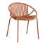 Chaises de patio 2, orange. Empilable avec art moderne simple. Pieds en métal + plastique. Support solide de 300 lb. Courbe ergonomique pour plus de confort. Dossier respirant. Plastique imperméable. L 24,94 po x-122017060