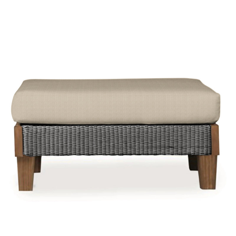 Catalina Outdoor Ottoman, Decorline Natural, Ivory