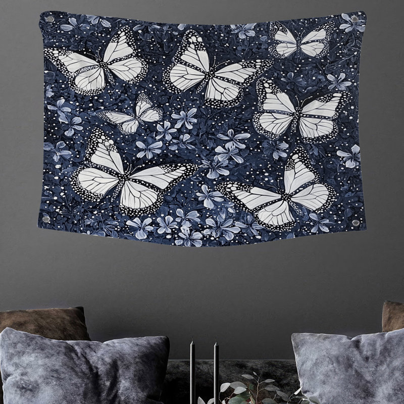 Tapisserie murale Papillons - Décoration murale nature, H 50 po x l 60 po