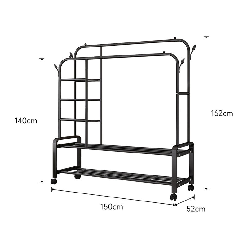 Stainless Steel Freestanding 2 - Hook Coat Rack