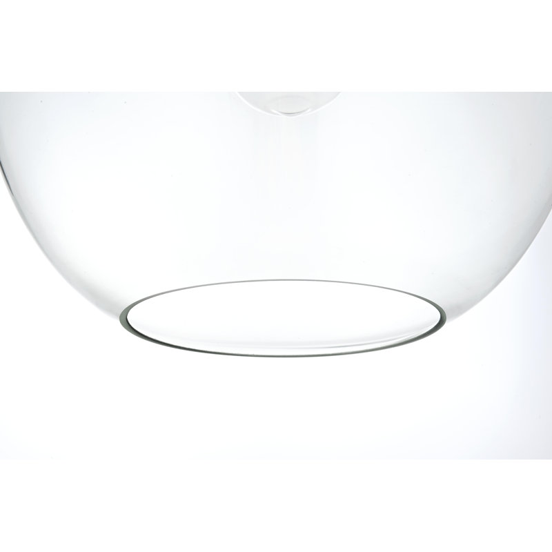 Luminaire suspendu sphérique simple à 1 lumière Snead, Transparent, H 72 po x l 11,8 po x P 11,8 po, Gold