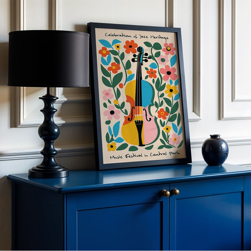 Élégante peinture décorative encadrée, 13,8 x 17,7 pouces | 100% panneau de fibres à densité moyenne (épaisseur: 0,8 po) et cadre en plastique robuste | Art mural parfait pour le salon, la chambre à coucher et le bureau, esthétique moderne, facile à accrocher