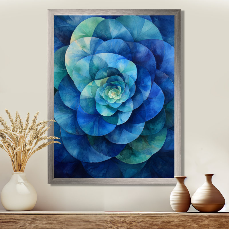 Frederick - Floral Wall Art Prints, Silver, 40" H x 30" W, Picture Framed