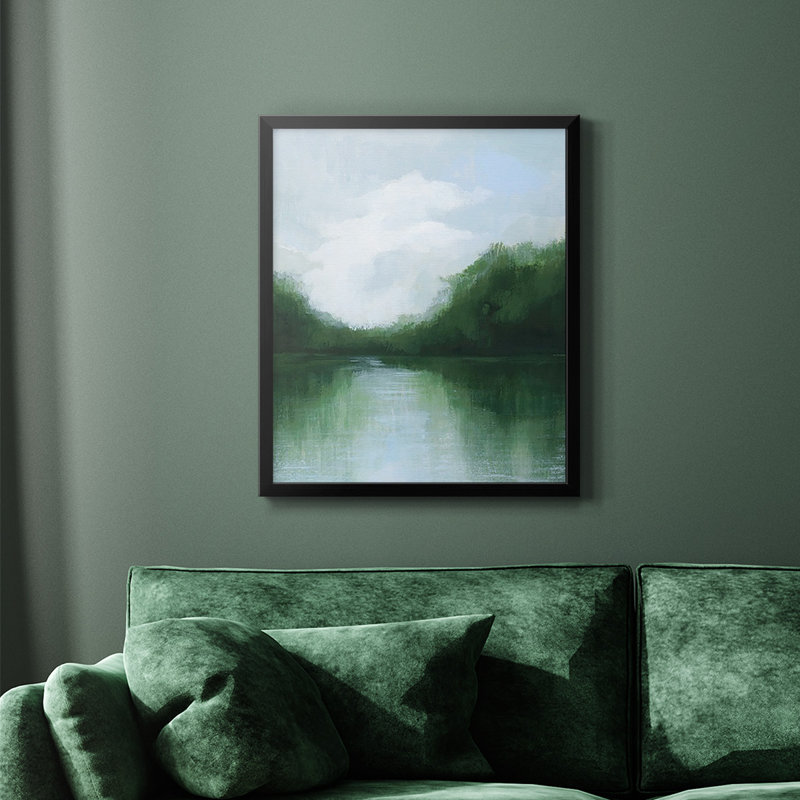 Toile encadrée de qualité supérieure Mossy Reflections II - prête à être accrochée, Noir, H 24 po x l 20 po