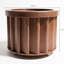 Pot de fleurs rond brun foncé, drainage léger prédécoupé en aluminium avec dégagement d'eau, revêtement thermolaqué couleur bois, plateau de rangement interne de 8,21 po de profondeur, 6,15 po de hauteur, 3,03 lb de brun moyen, avec