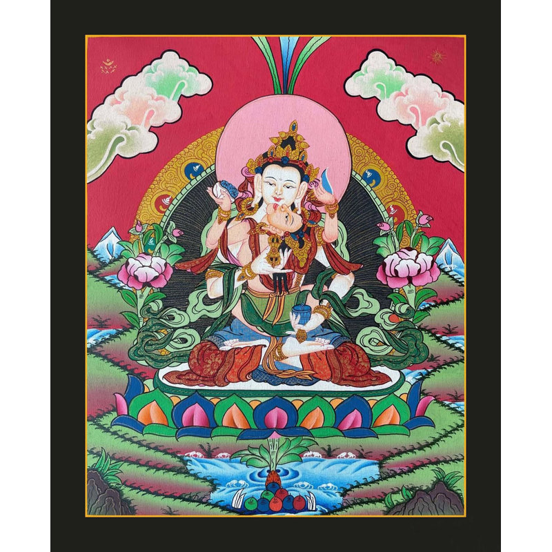 Vajrasattva Shakti Thangka, peinture (Brocadeless Thangka)