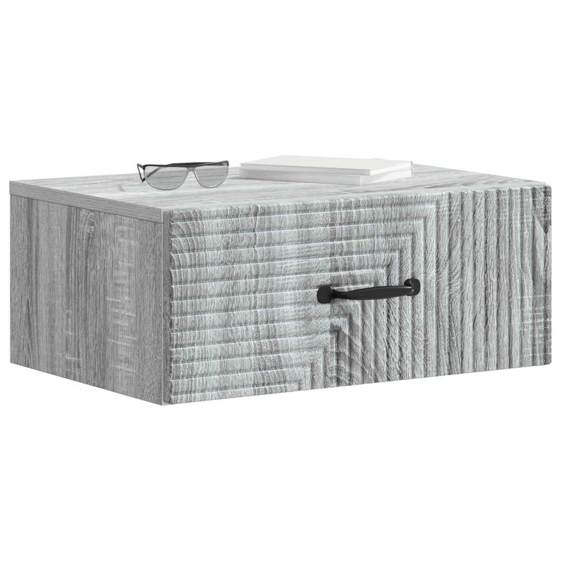49cm W Manufactured Wood Bedside Table, Grey Sonoma