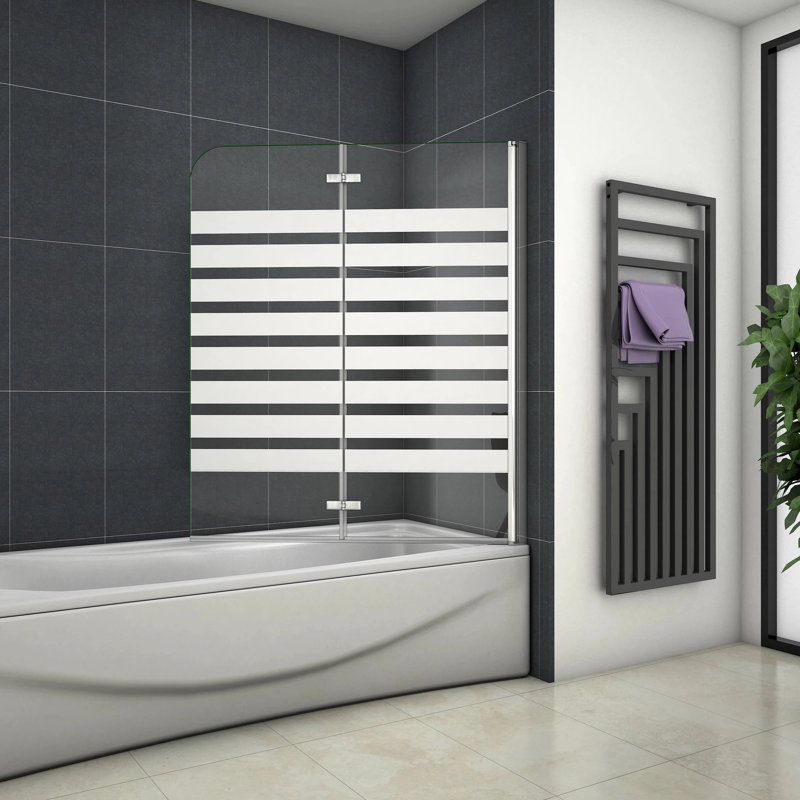 Gelincik 1170mm - 1200mm W x 1400mm H Folding / Bi-Fold Semi-Frameless with Clear Glass, Left Opening