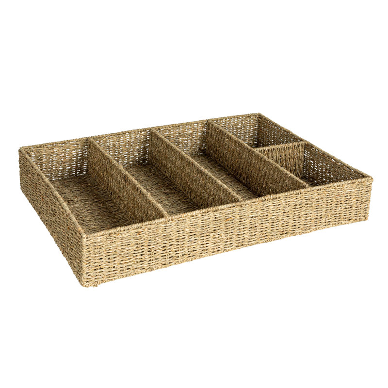Plateau modulaire en ruppie marine tissé à la main Natural