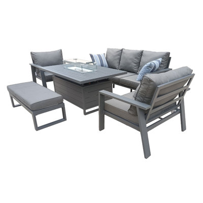 Rectangular 6 - Piece 6 - Person 150Cm L Aluminum Outdoor Table Set