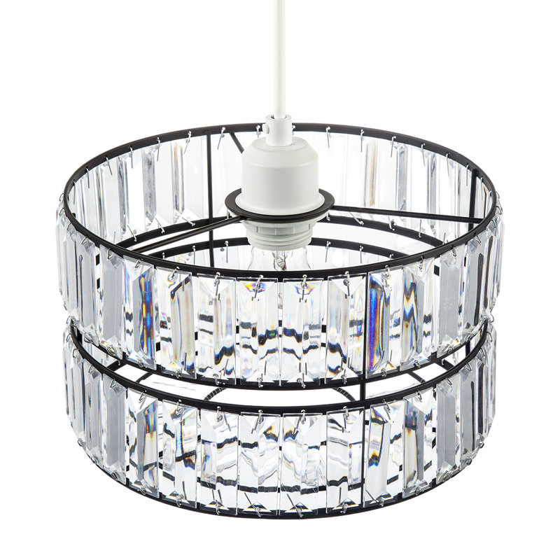 15cm H Metal Drum Pendant Shade ( No Direct Attachment Method ) in Black