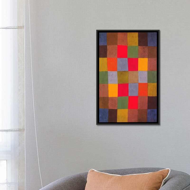 «New Harmony» par Paul Klee, impression sur toile, H 26 po x l 18 po x P 1,5 po, Toile avec cadre noir, Pas de tapis