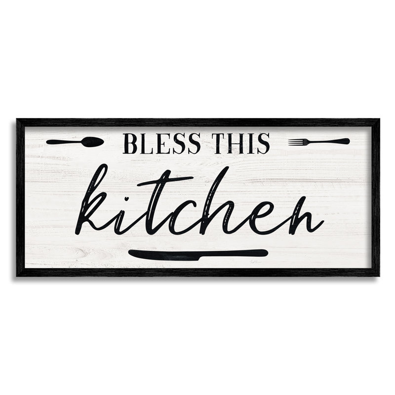 "Bless this Kitchen", couteau à fourchette minimal par Natalie Carpentieri - impression d'art textuel, H 10 po x l 24 po