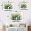 Ensemble de salon art mural vert et orange Boho Pottery III - Boho Pottery-107181060-107181061