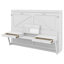 Lit escamotable avec rangement, armoire-lit pliable avec coiffeuse, miroir central et 2 tiroirs latéraux-1972029635