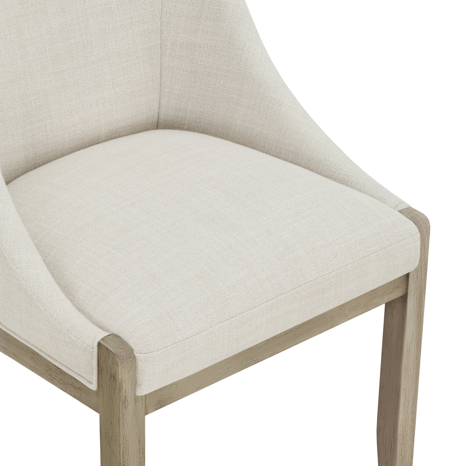 Sherwood Upholstered Dining Chair with Solid Wood Legs, Effie Linen Performance Linen