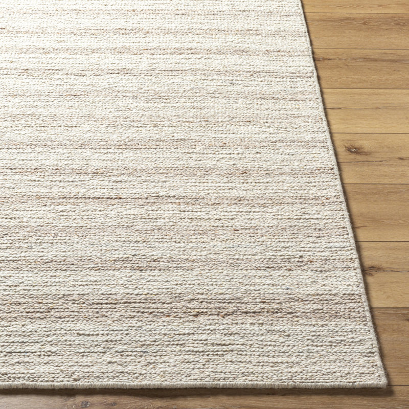 Striped Hand Tufted Wool Area Rug in Brown, Rectangle 6' x 9'