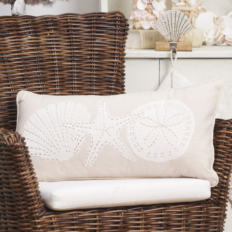 24" x 12" Gold Coast Multi Shells Throw Pillow