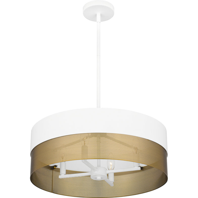 Luminaire suspendu 4 lumières Samedin, Blanc