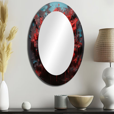 Miroir mural rouge et rouge