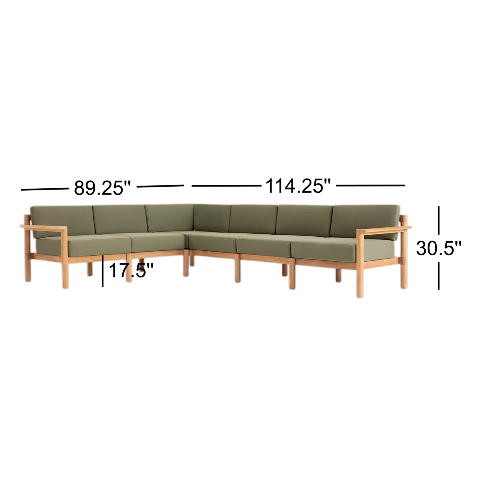 Haven 114" Sunbrella® Patio Sofa, Sunbrella Leaf