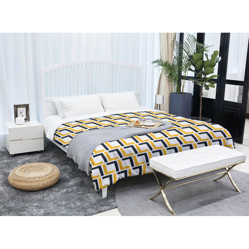 Édredon simple Pittsburgh Football Luxury, Édredon simple TG, Blanc / Doré / Noir