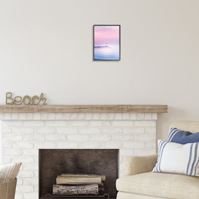 Au-531-Giclée, rose et mauve, phare, ciel, par Dennis Frates, photographie