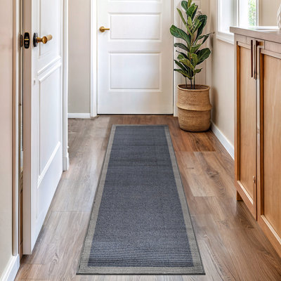 Modern Geometric Area Rug Bordered Contemporary Design