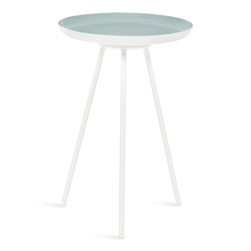 Table de bout à 3 pieds Philo, Bleu / blanc