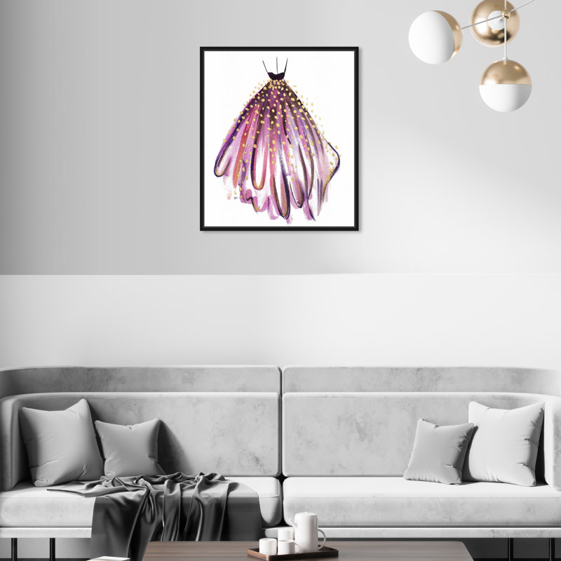 Mauve - peinture, Cadre en bois noir, H 21 po x l 17 po x P 1,75 po