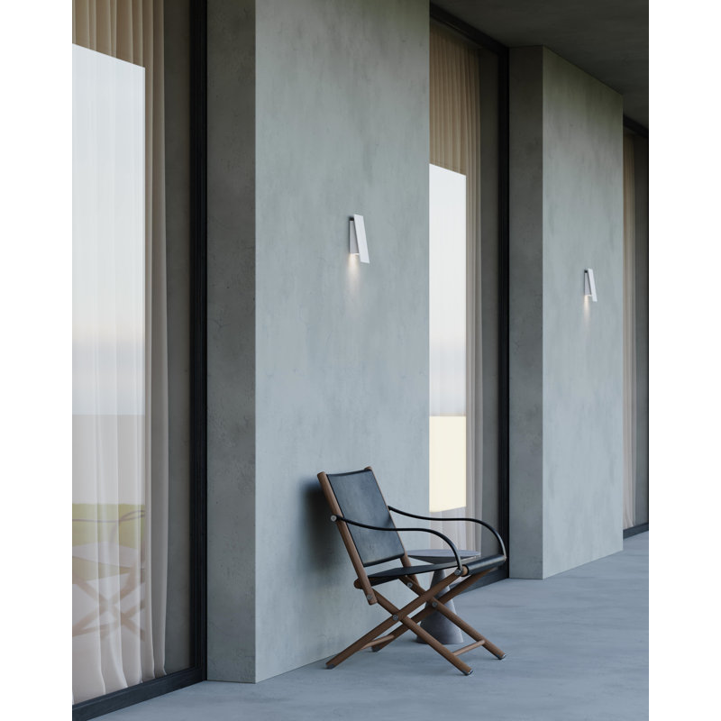Angled Plane LED Outdoor Sconce, Gray