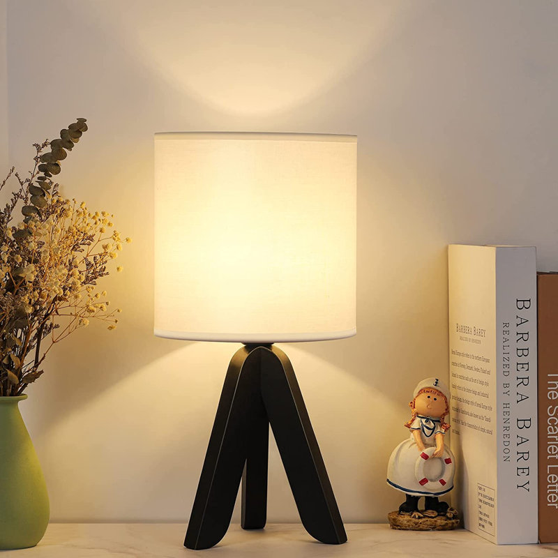 Lampe trépied Damhnait, Blanc, Noir
