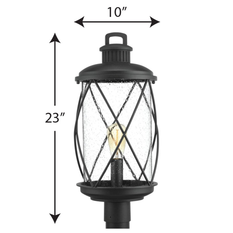 Tête de lanterne Chumasero noire à 1 lumière de 23 po de hauteur