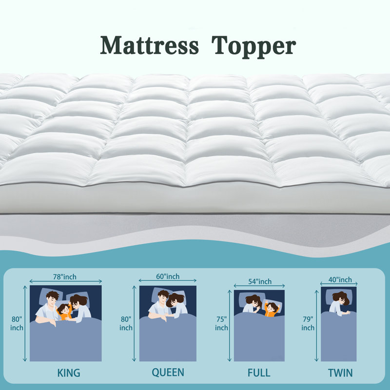 Surmatelas en duvet synthétique pelucheux Mantador, Très grand californien