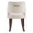 Linen Upholstered Dining Chair With Wooden Armrests And Curved Solid Wood Legs