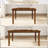Rectangular 47.2" To 62.9"-inch Extendable Solid Wood Dining Table Set For 4-6 Person
