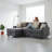 Upholstered reversible sectional with storage-600986568