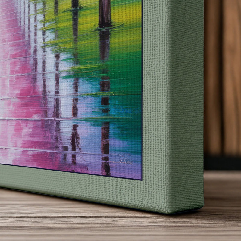 Blossoms Under Glass Romantic - Wrapped Canvas, 36x24 - 91.4 x 61.0 cm, Sage Border