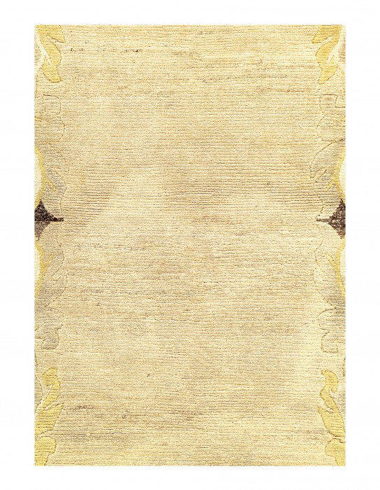 Tapis unique en laine de couleur agneau ivoire 5 pi 11 po x 3 pi Cedero