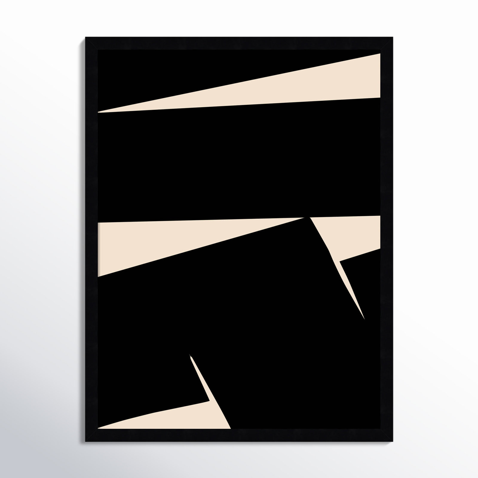 Black Plain Abstract Print by Little Dean, 25" H x 19" W, Black