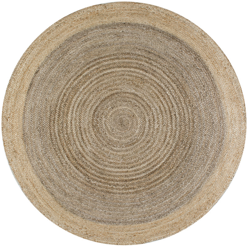 Tapis gris tissé à la machine Windsor, Rond 6 pi