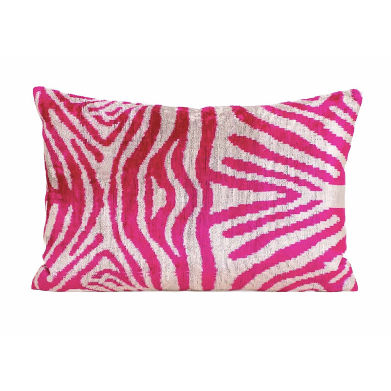 Velvet Ikat Lumbar Pillow Cover & Insert