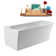 67" Streamline Soaking Glossy White Freestanding Tub and Tray With Internal Drain