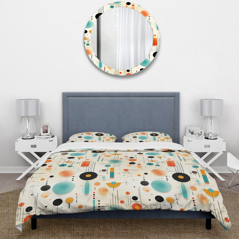 Ensemble de housse de couette Melody Blue Spheres, Housse de couette pour très grand lit et 2 très