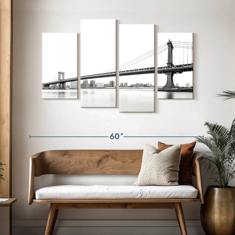 Lilie, pont monochrome de Manhattan, H 32 po x l 52 po