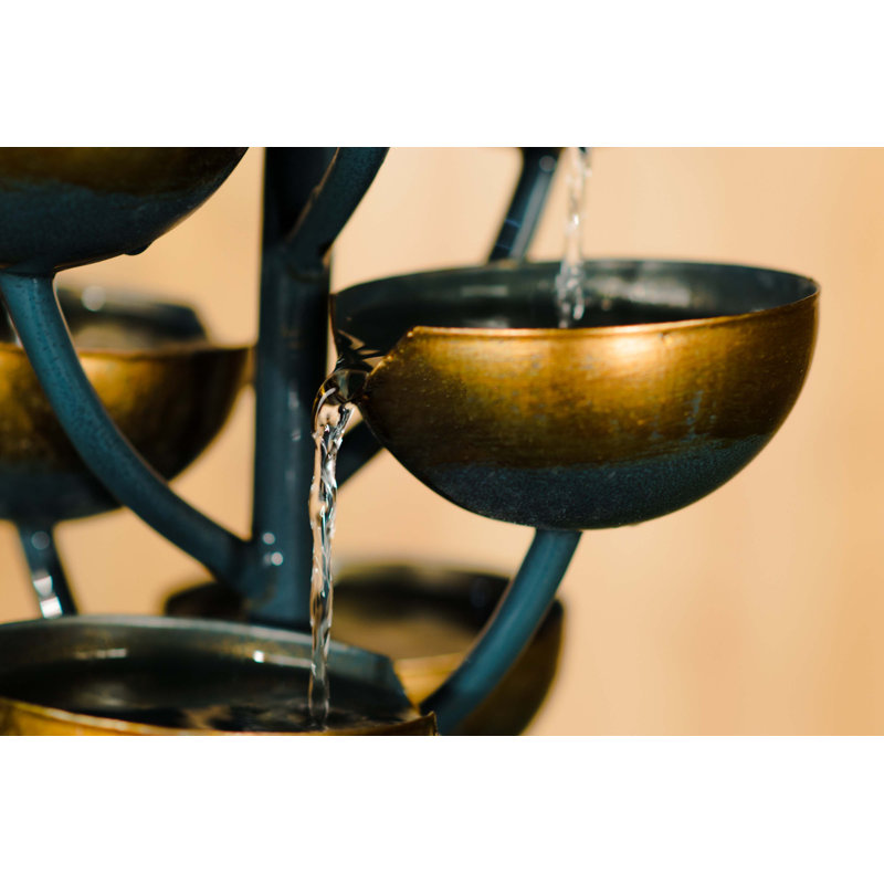 Metal Cascade Fountain, 74" H x 14" W x 14" D
