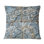 Blue And Gold Vintage Floral Tiles Charm V - Floral Throw Pillow